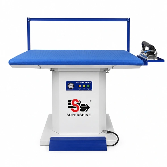 Supershine VFT finishing table with steam iron and suction blower
