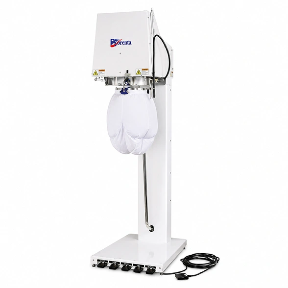Forenta 22PT pants topper showing automatic waist expander, disappearing pleat shoes, heated buck, and control panel