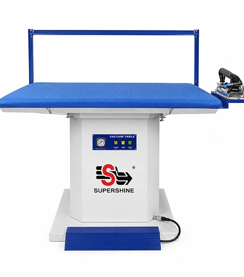 Supershine VFT vacuum finishing table without boiler front view