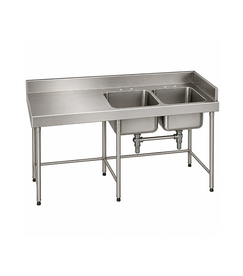 Supershine double sink unit SS 304 industrial laundry workstation