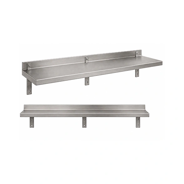 Supershine stainless steel wall-mounted shelf for industrial laundry use