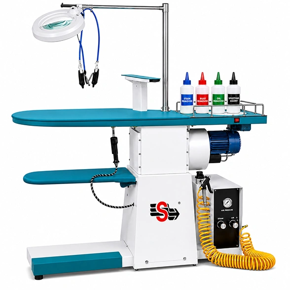 Supershine SSB spotting board with stain removal accessories and compressed air system