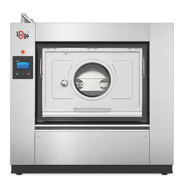 Supershine SBW 120 industrial barrier washer extractor, 120 kg, large stainless steel cabinet with circular door