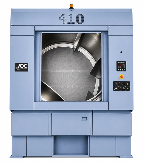 ADC AD-410 186 Kg capacity industrial dryer, largest model in the ADC range, with heavy-duty tumbler and gearbox drive system