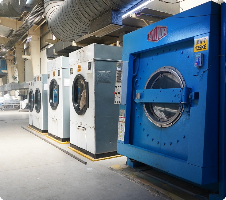 Central Linen Park Bhiwadi Milnor 125kg Industrial Washer Extractor And Dryer Row Installed By Supershine