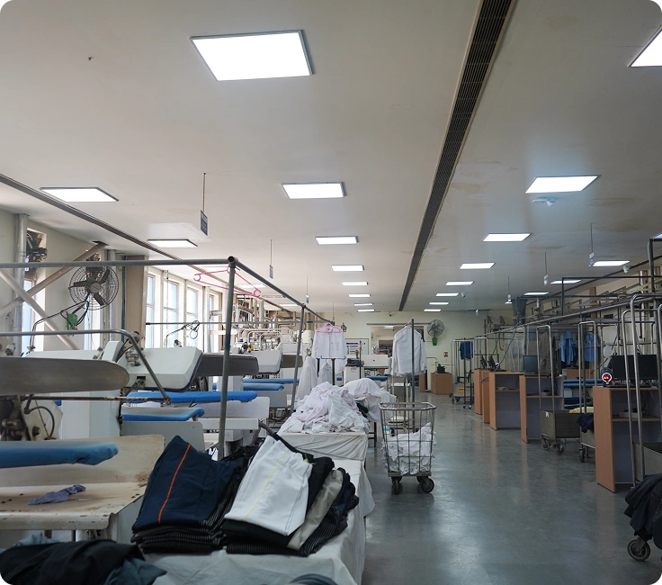Central Linen Park Bhiwadi Large Scale Industrial Dry Cleaning And Garment Finishing Floor Installed By Supershine