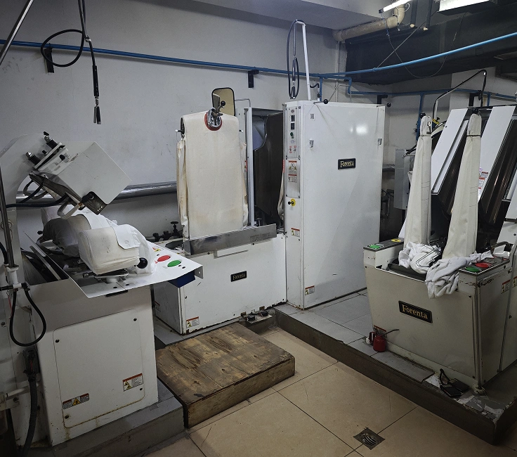 Forenta garment finishing area at Grand Hyatt Gurgaon laundry facility