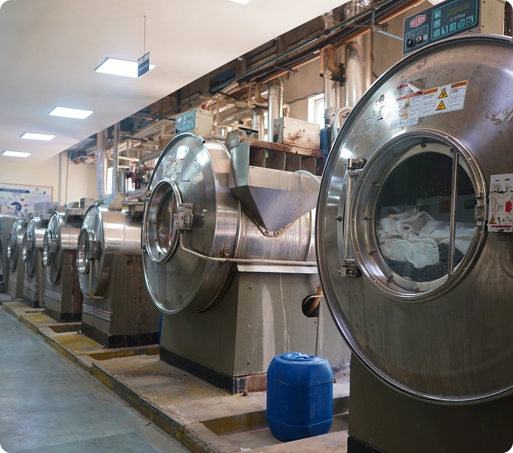 Central Linen Park Bhiwadi Row Of Milnor Industrial Washer Extractors Processing Hotel Linen At Full Capacity